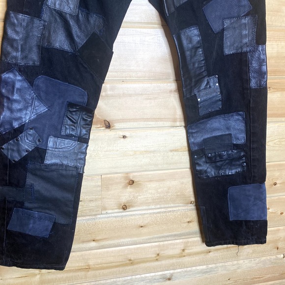 Men's Leather Custom Made Upcycled Rocker Band Outfit - Picture 15 of 15